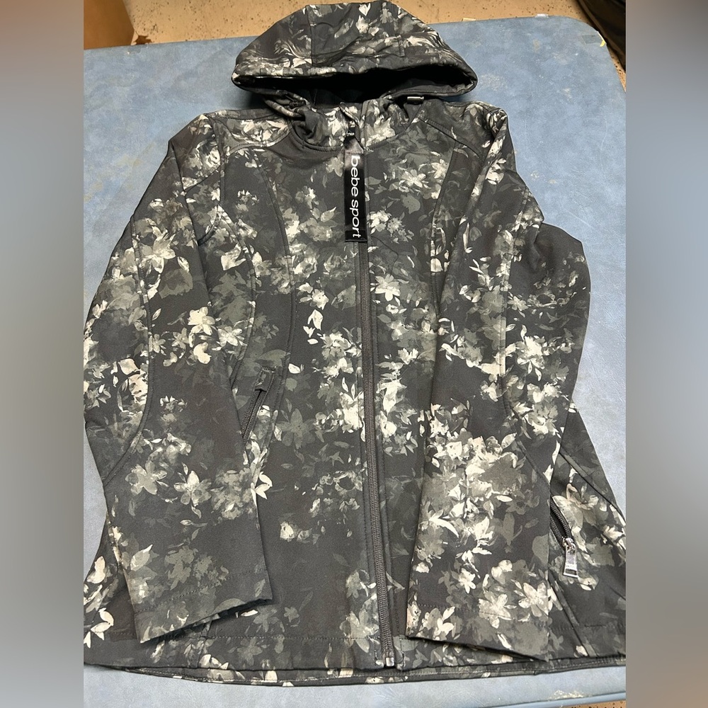 Bebe Sport Black and Gray Floral Jacket